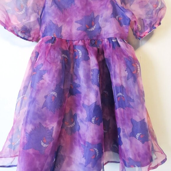 NWT Pokemon Girls Gengar Puff Sleeve Organza Dress Size L (10/12) - Picture 10 of 14